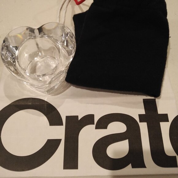 Crate&Barrel Other - Crate & Barrel Heart Shaped Glass Tealight Candleholder